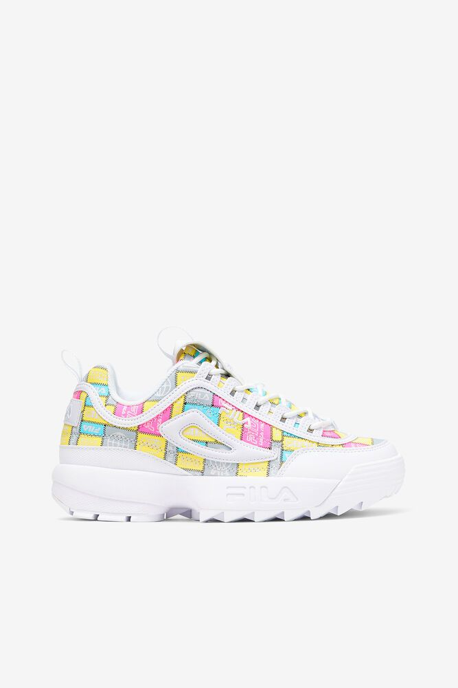 Fila Trainers Womens White Disruptor 2 Patchwork - Ireland 49271-WMVC